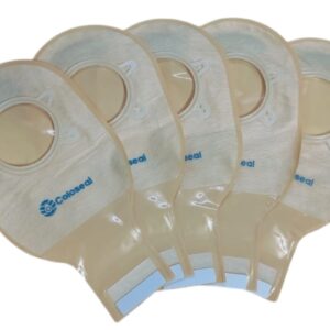 Two piece open colostomy bag